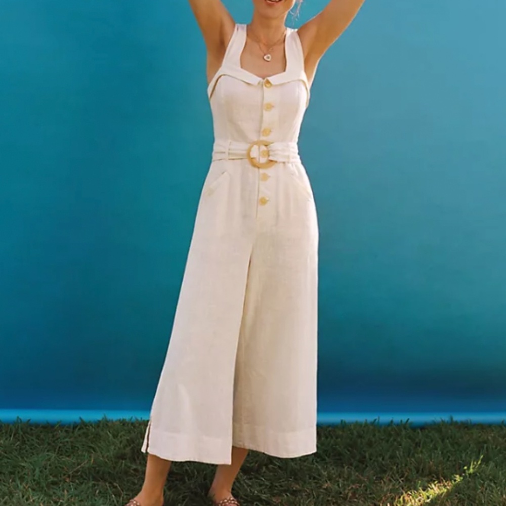 NWOT: Anthropologie Cape Cod Belted Jumpsuit